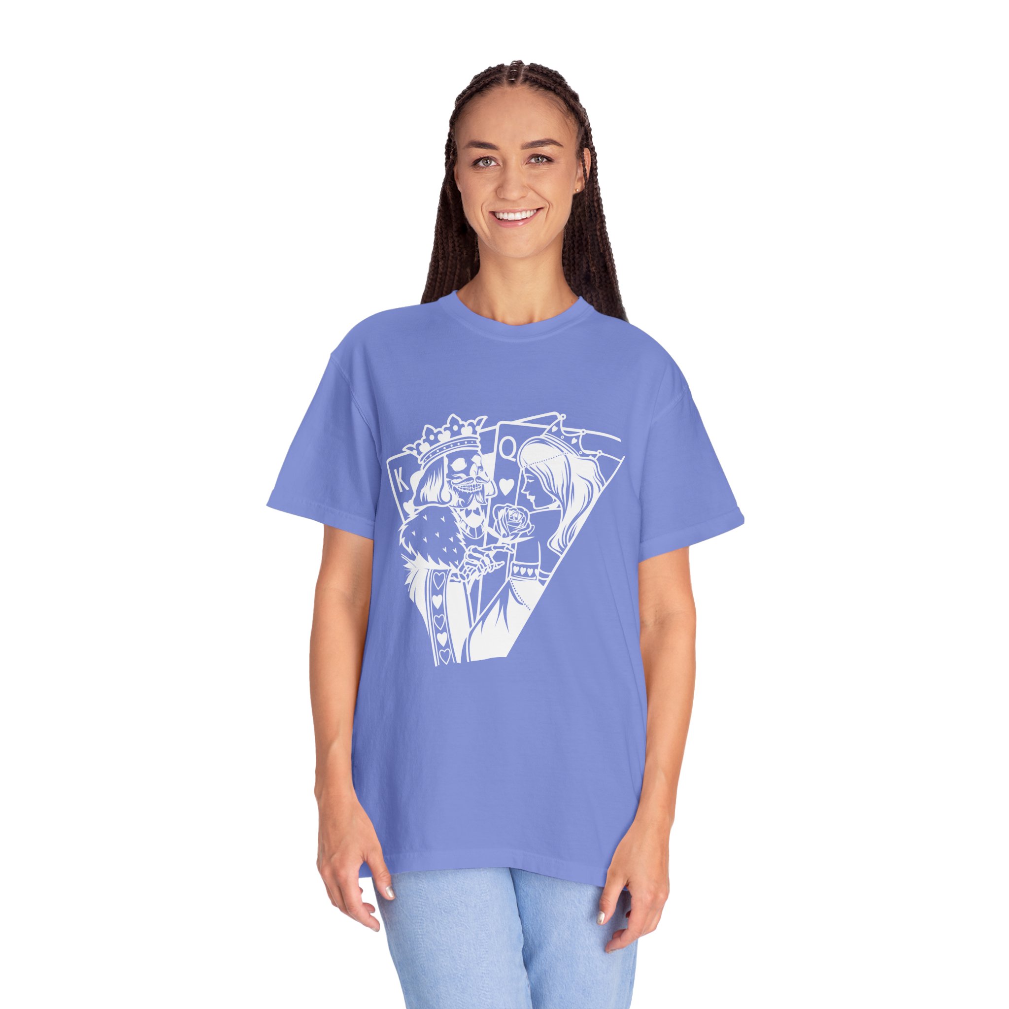 King and Queen Playing Cards T-Shirt — Romantic Card Game Illustration - Image 14