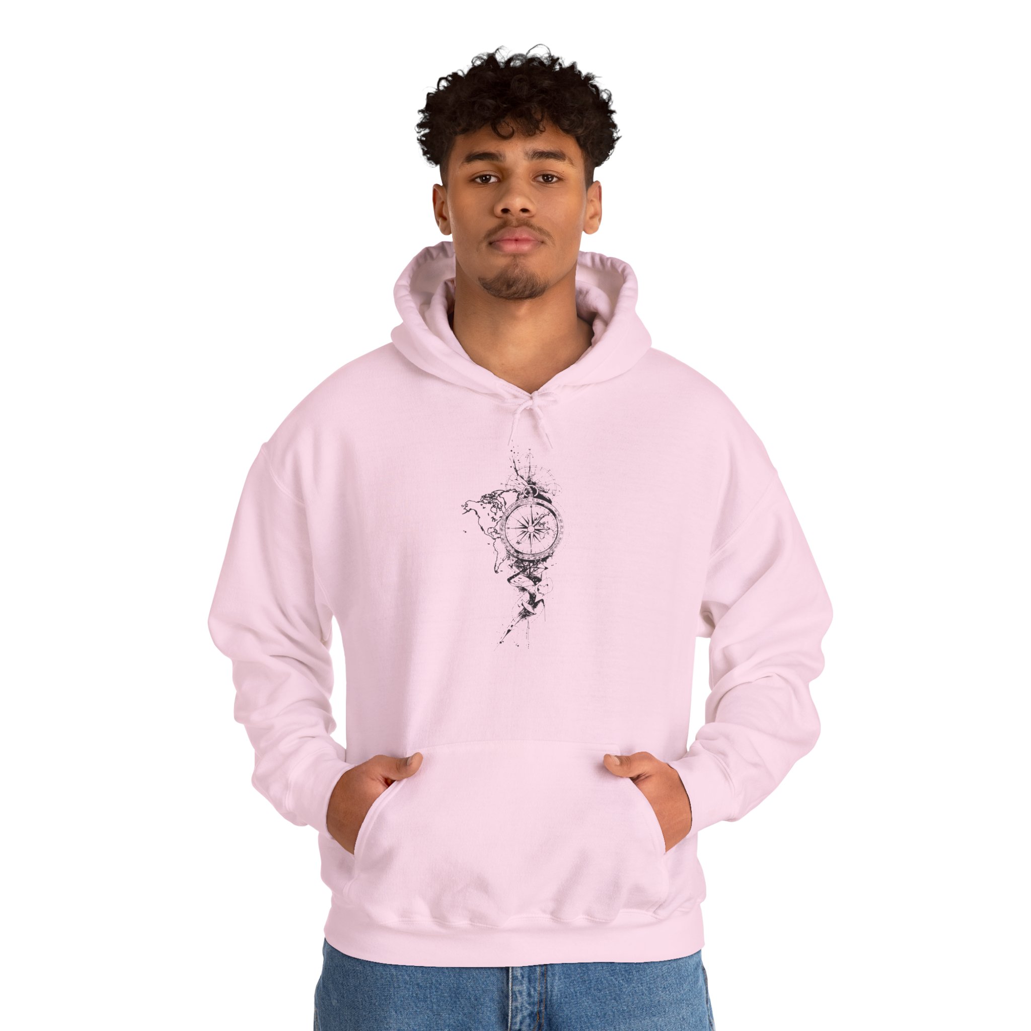 Compass Rose Hoodie — Minimal Nautical Compass Illustration Hoodie - Image 6
