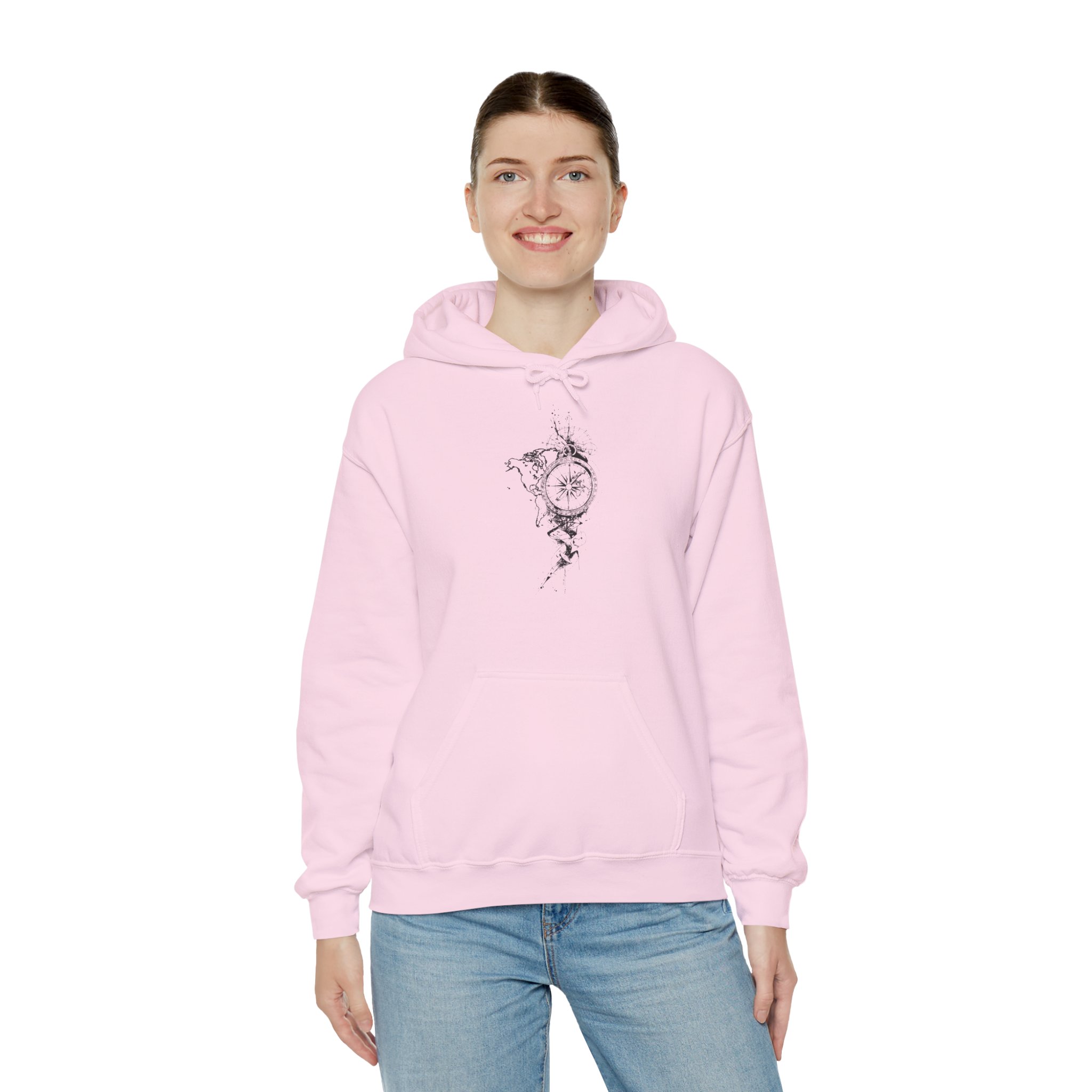Compass Rose Hoodie — Minimal Nautical Compass Design Sweatshirt - Image 5