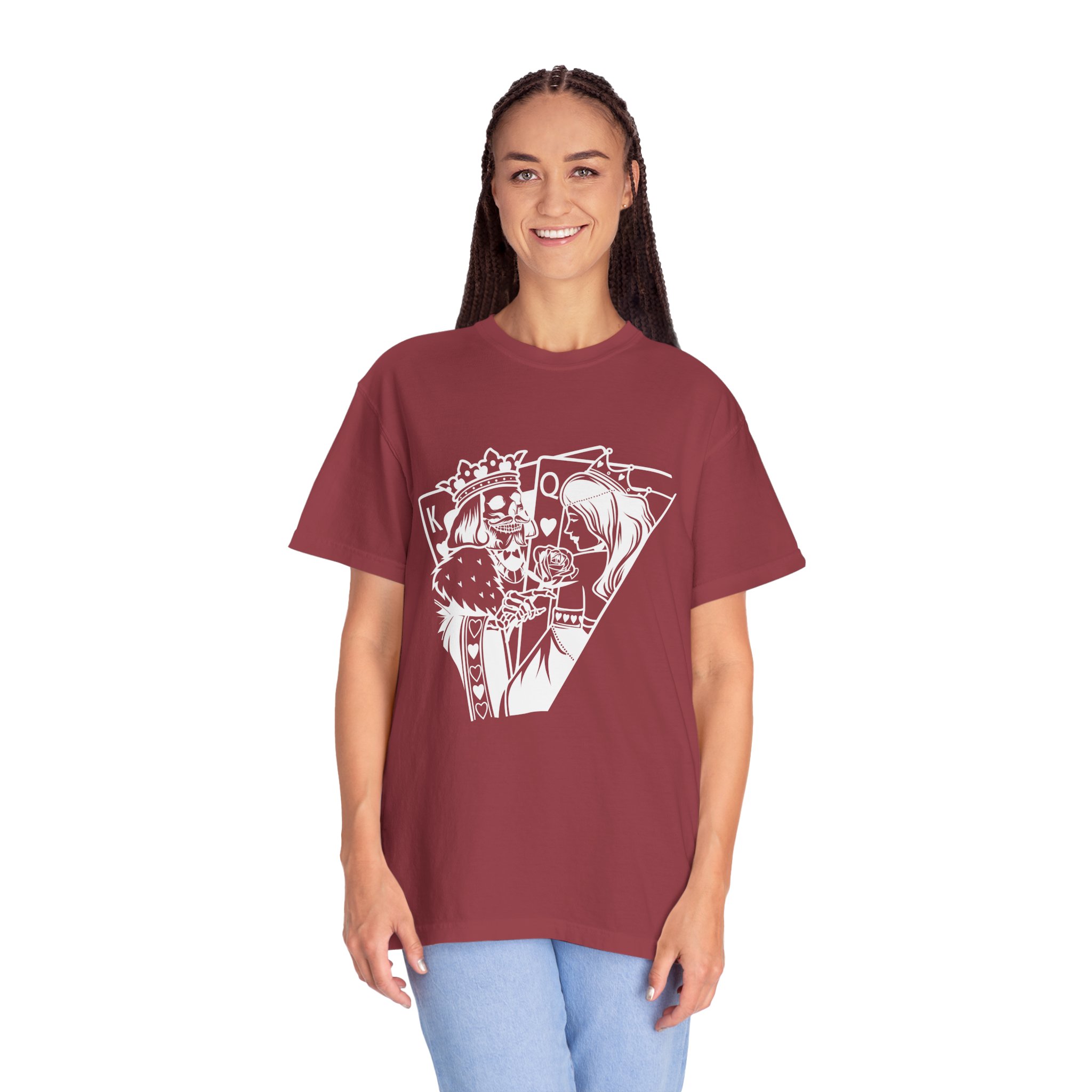 King and Queen Playing Cards T-Shirt — Romantic Card Game Illustration - Image 20