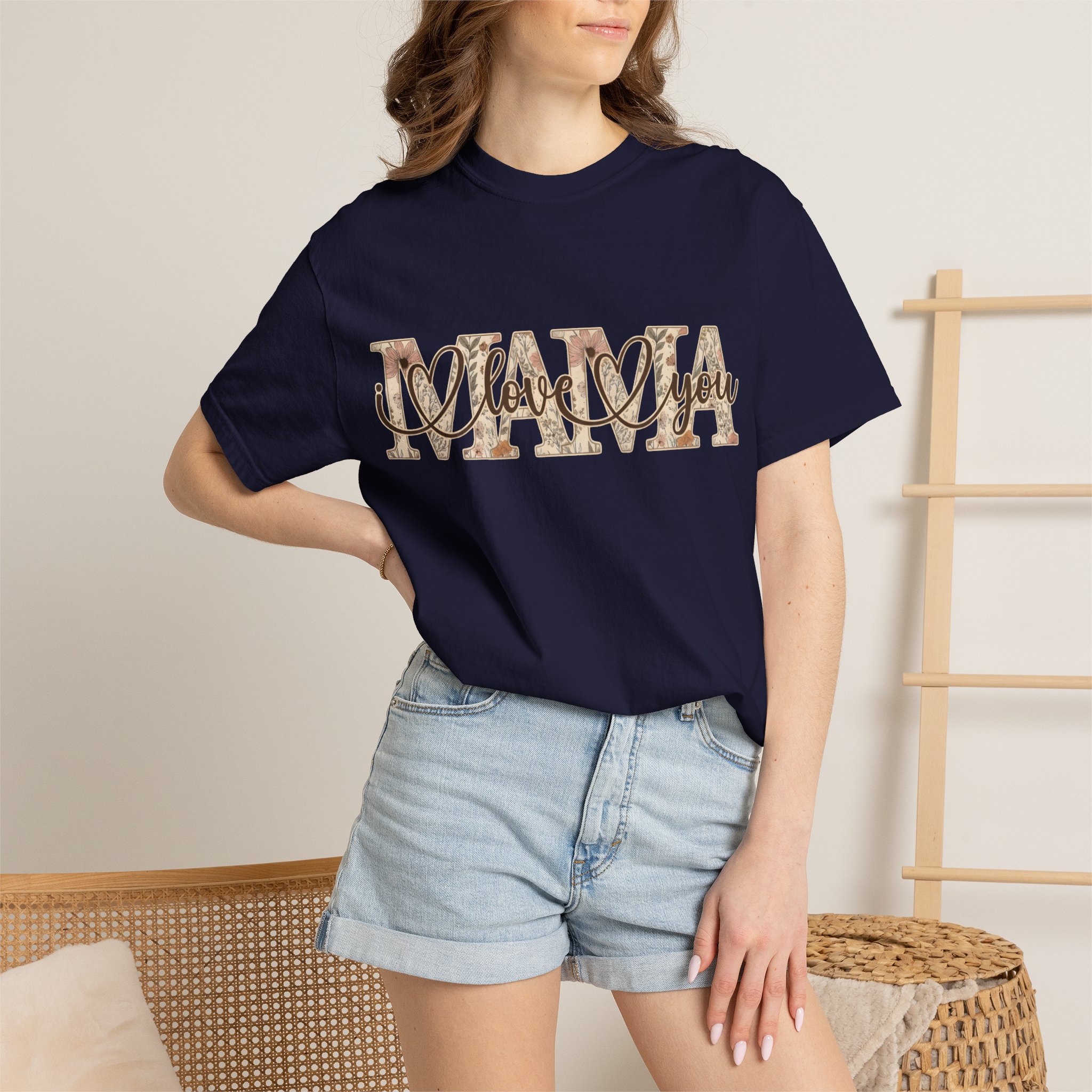 Mama I Love You T-Shirt — Floral Leopard Mom Tee - Image 83