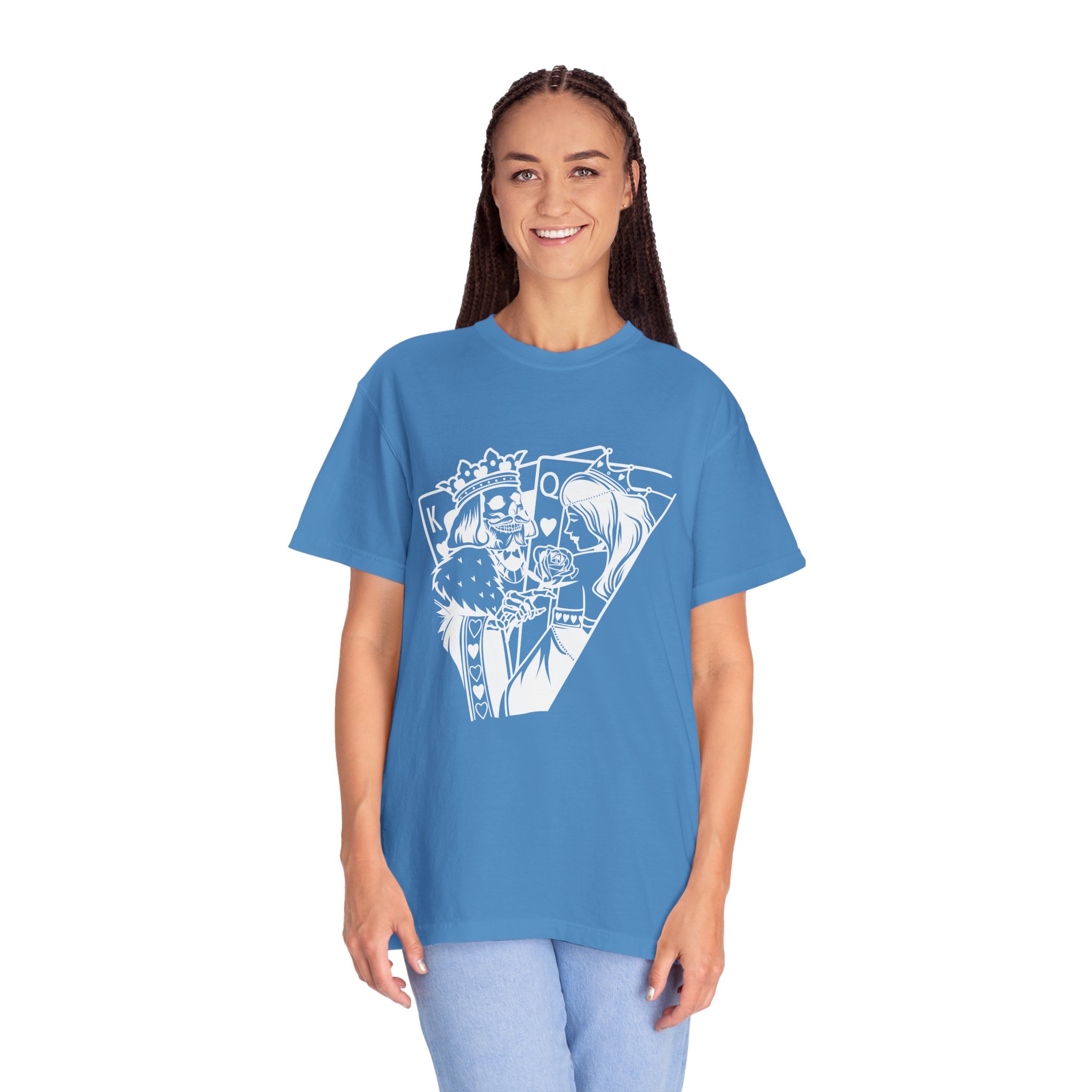 King and Queen Playing Cards T-Shirt — Romantic Card Game Illustration - Image 16