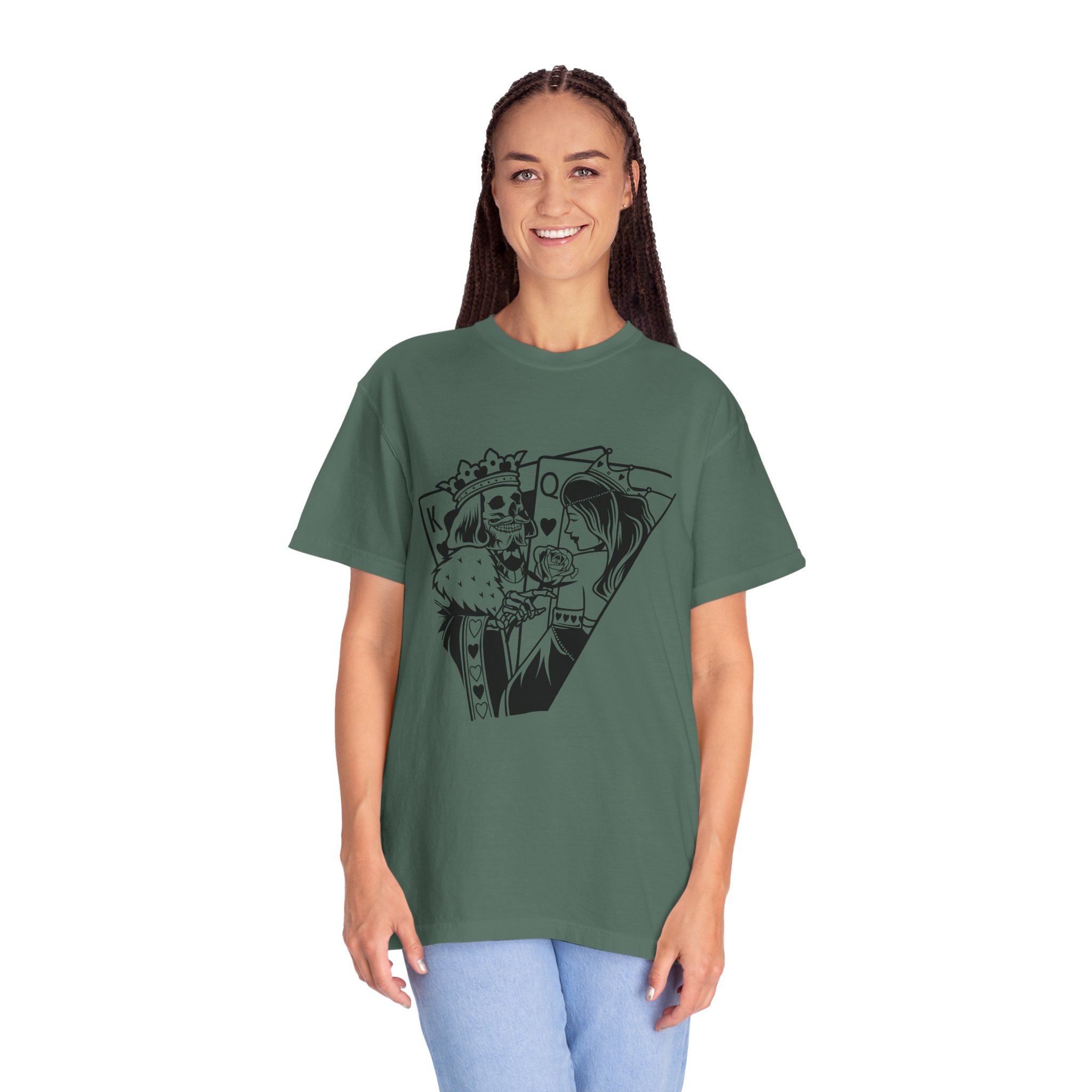 King & Queen Playing Card T-Shirt — Skeletal Romance Graphic Tee - Image 9