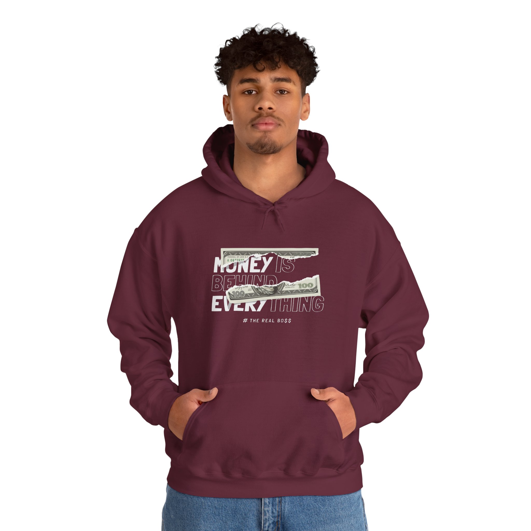 Hoodie - "Money Over Everything" Graphic Pullover - Image 2