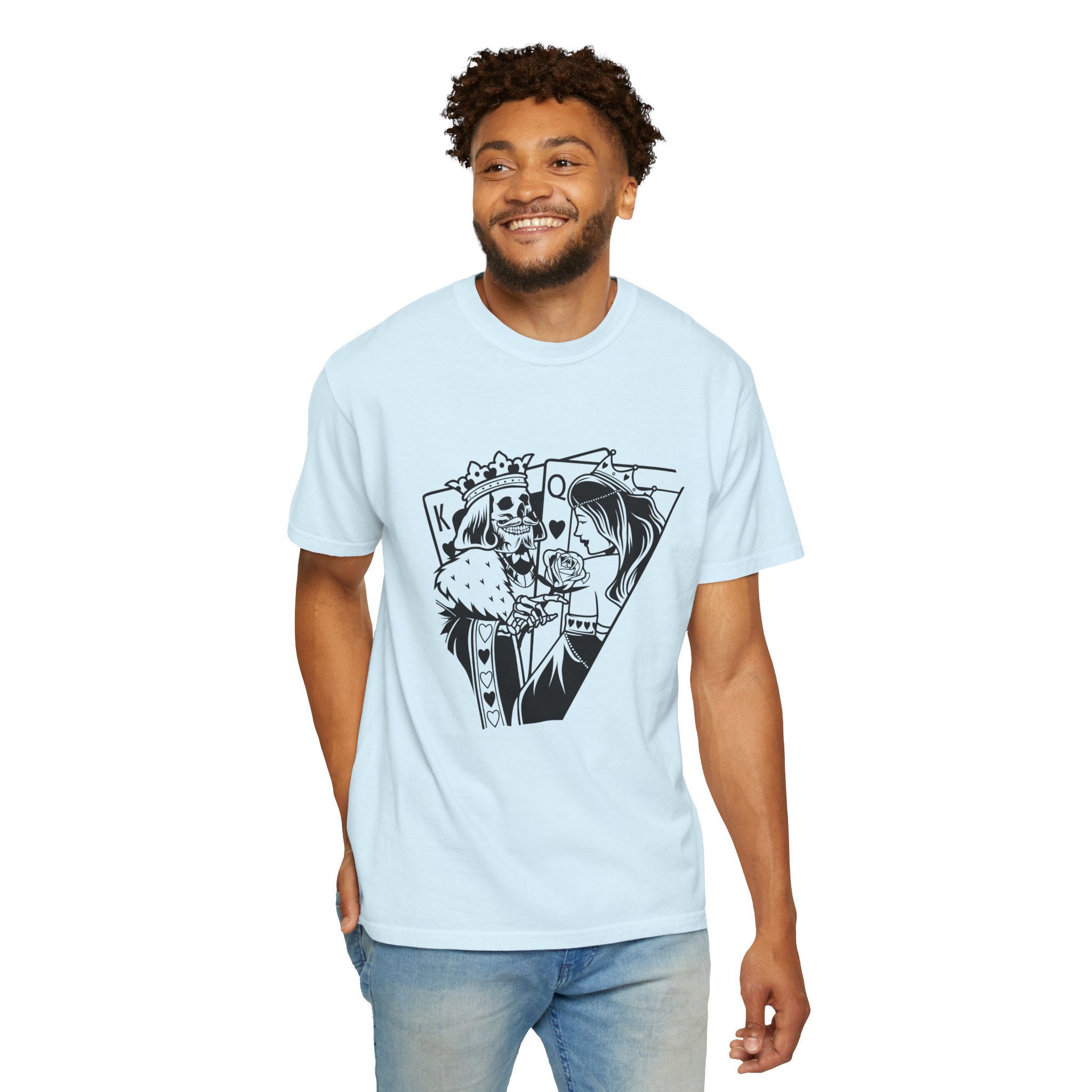 King & Queen Skull T-Shirt — Gothic Playing Card Design - Image 11