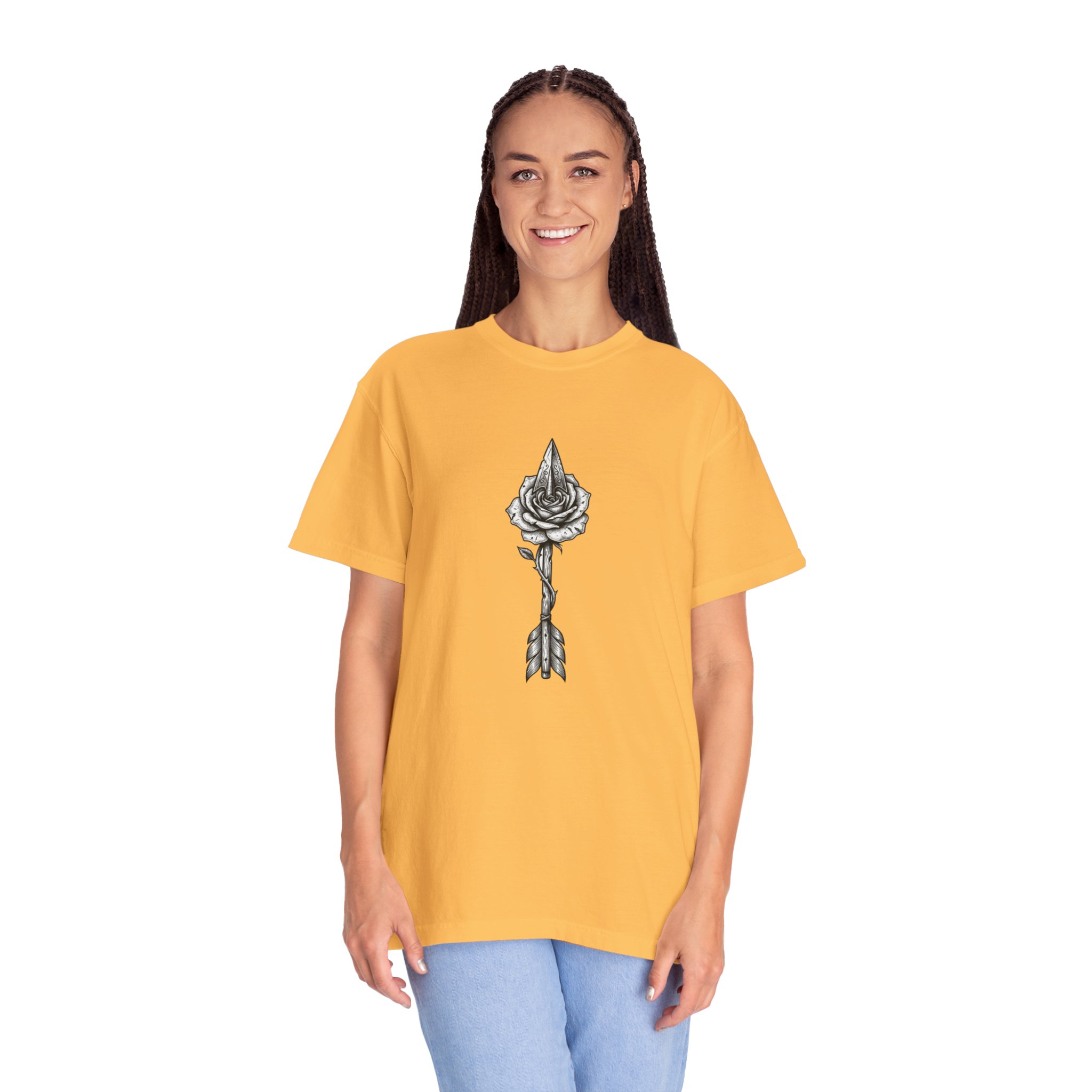 Rose Arrow T-Shirt — Minimal Floral Arrow Graphic Tee - Image 5