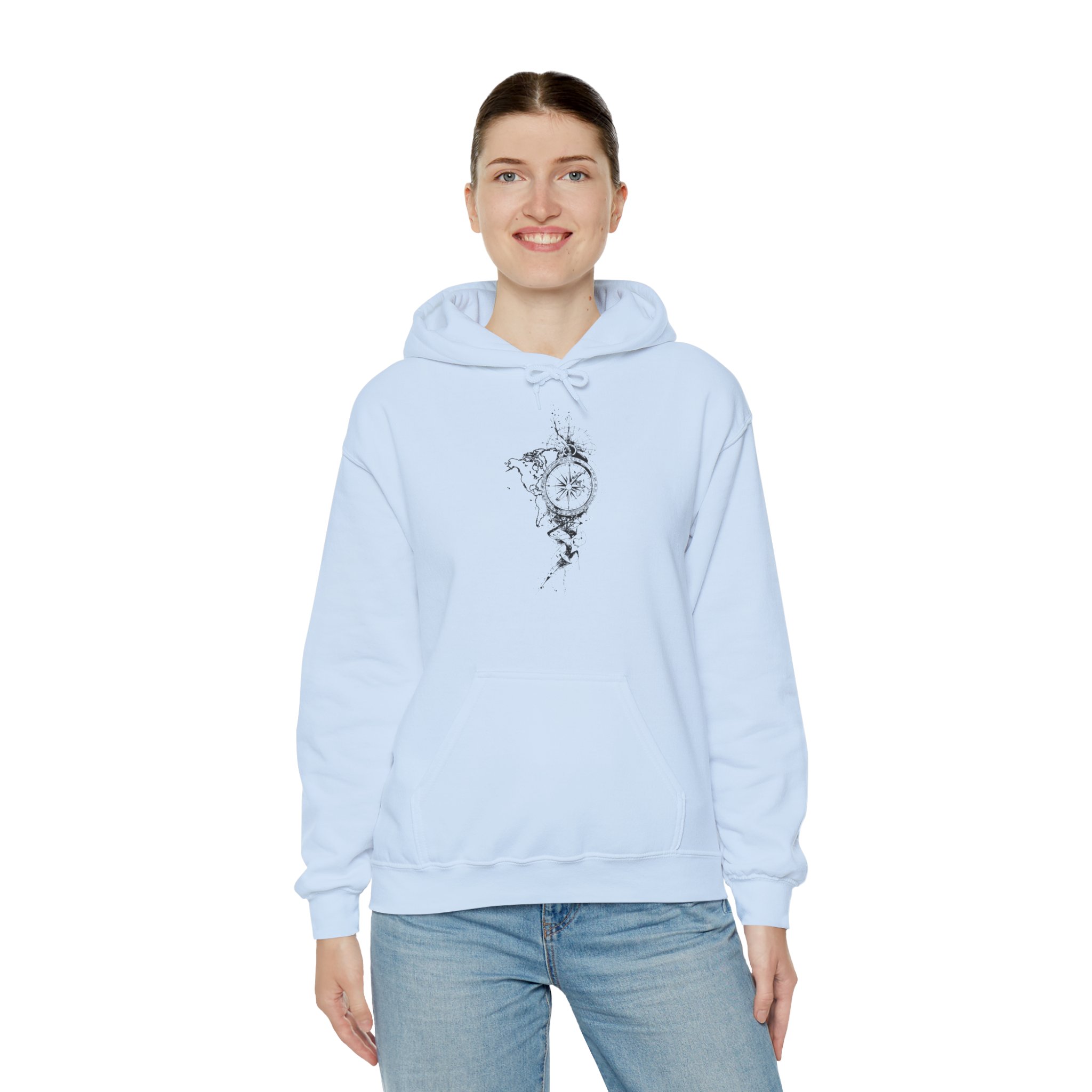 Compass Rose Hoodie — Minimal Nautical Compass Design Sweatshirt - Image 7