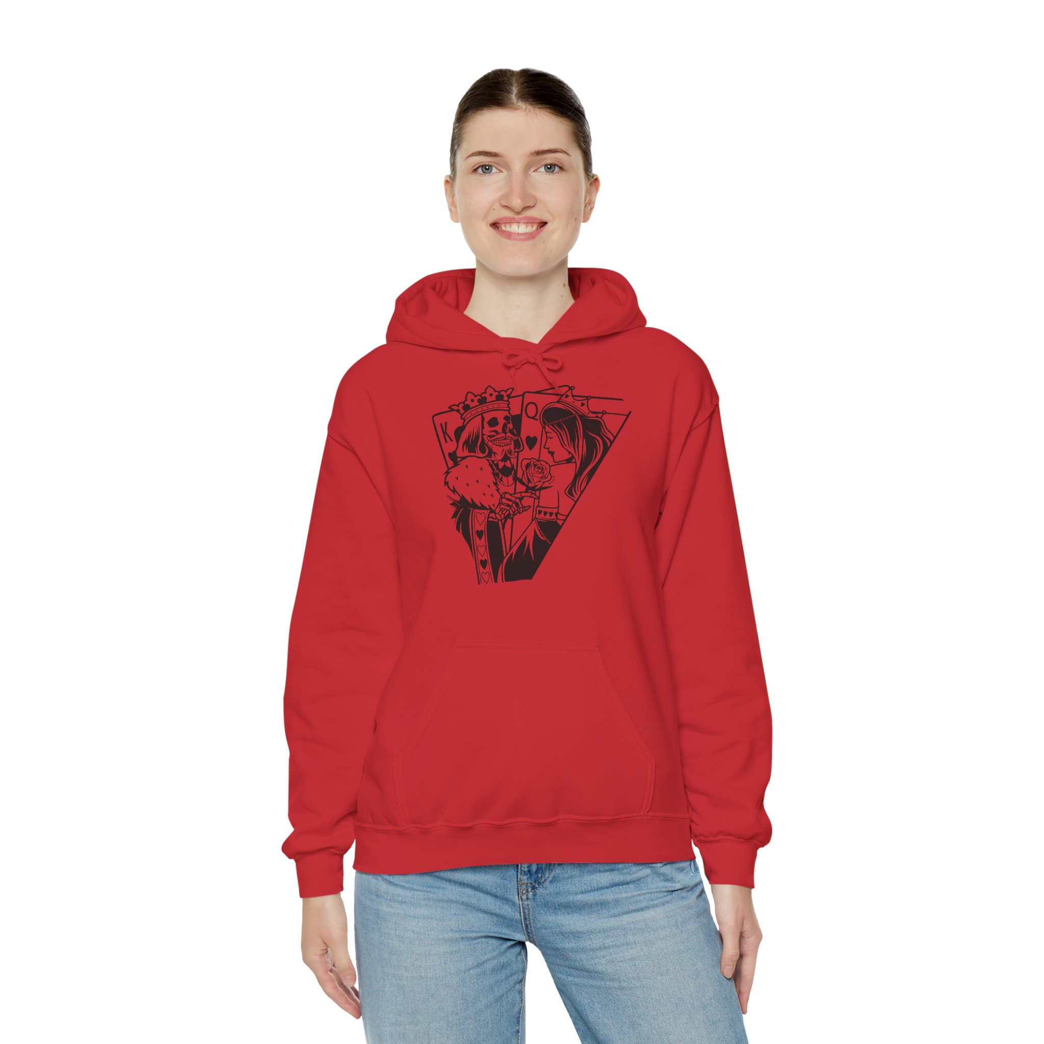 Skeleton King Graphic Hoodie – Skull Playing Cards Anime-Style Pullover - Image 8