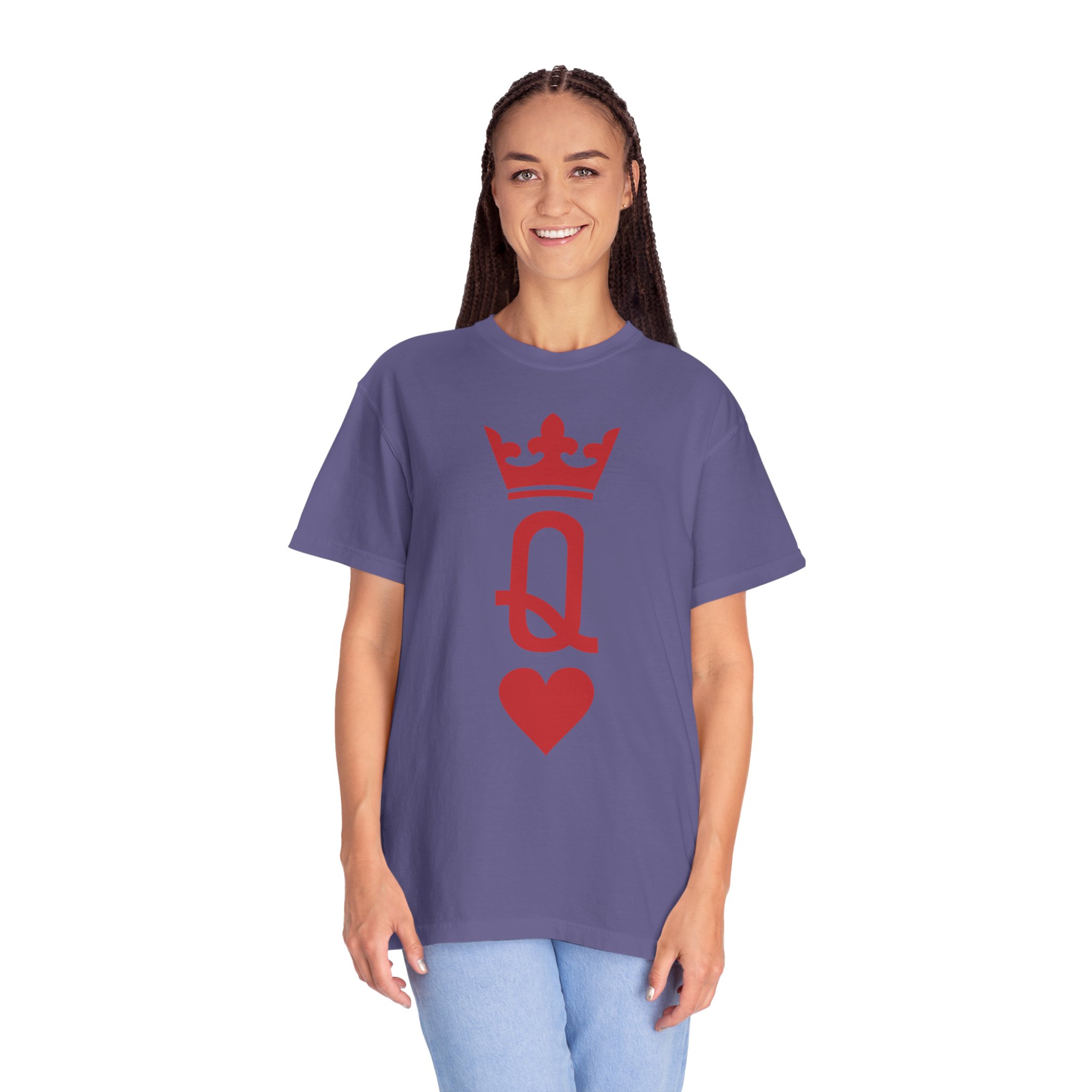 Queen of Hearts T-Shirt — Red Playing Card Q with Crown & Heart - Image 17