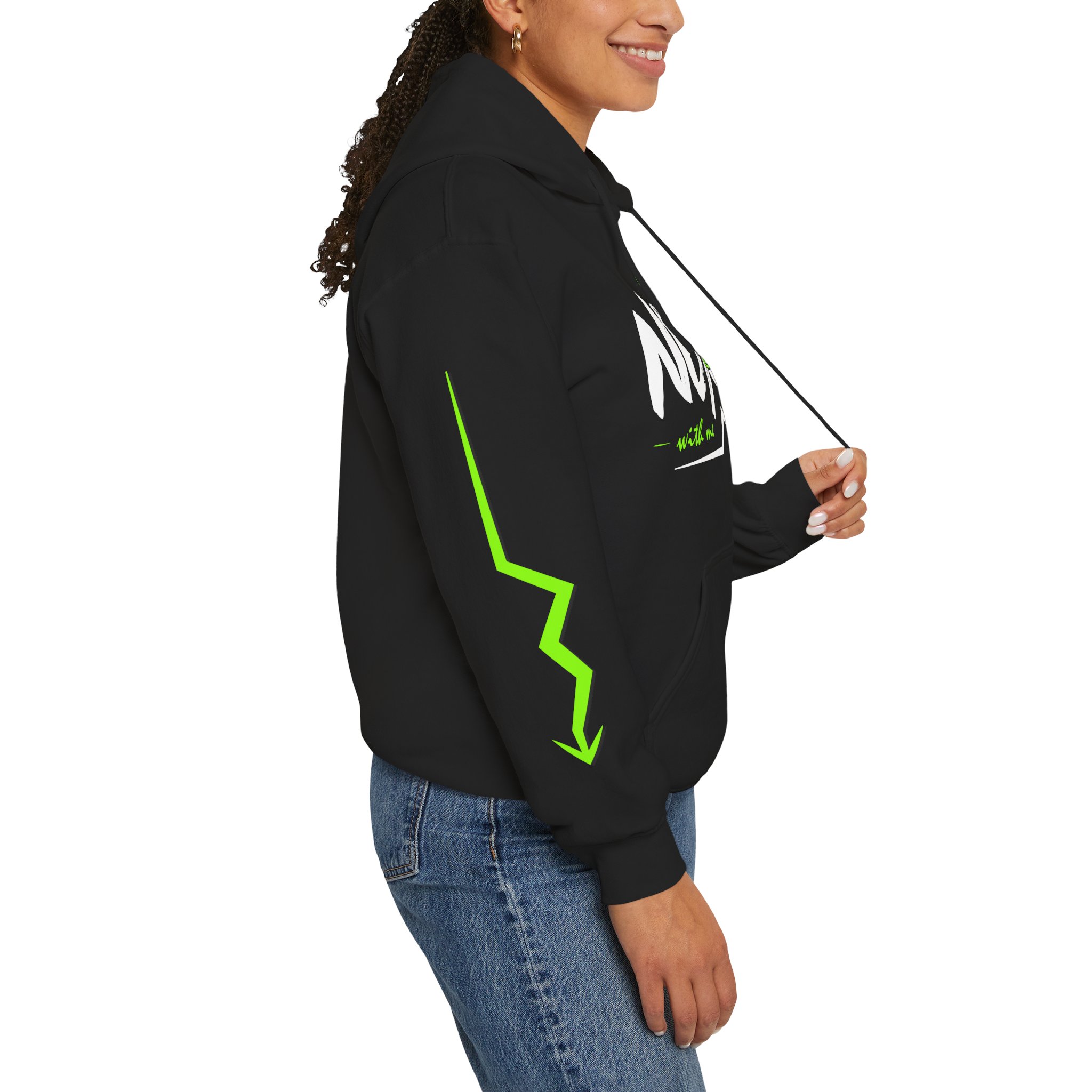 Next Level Hoodie — Neon Green Graphic Pullover - Image 2