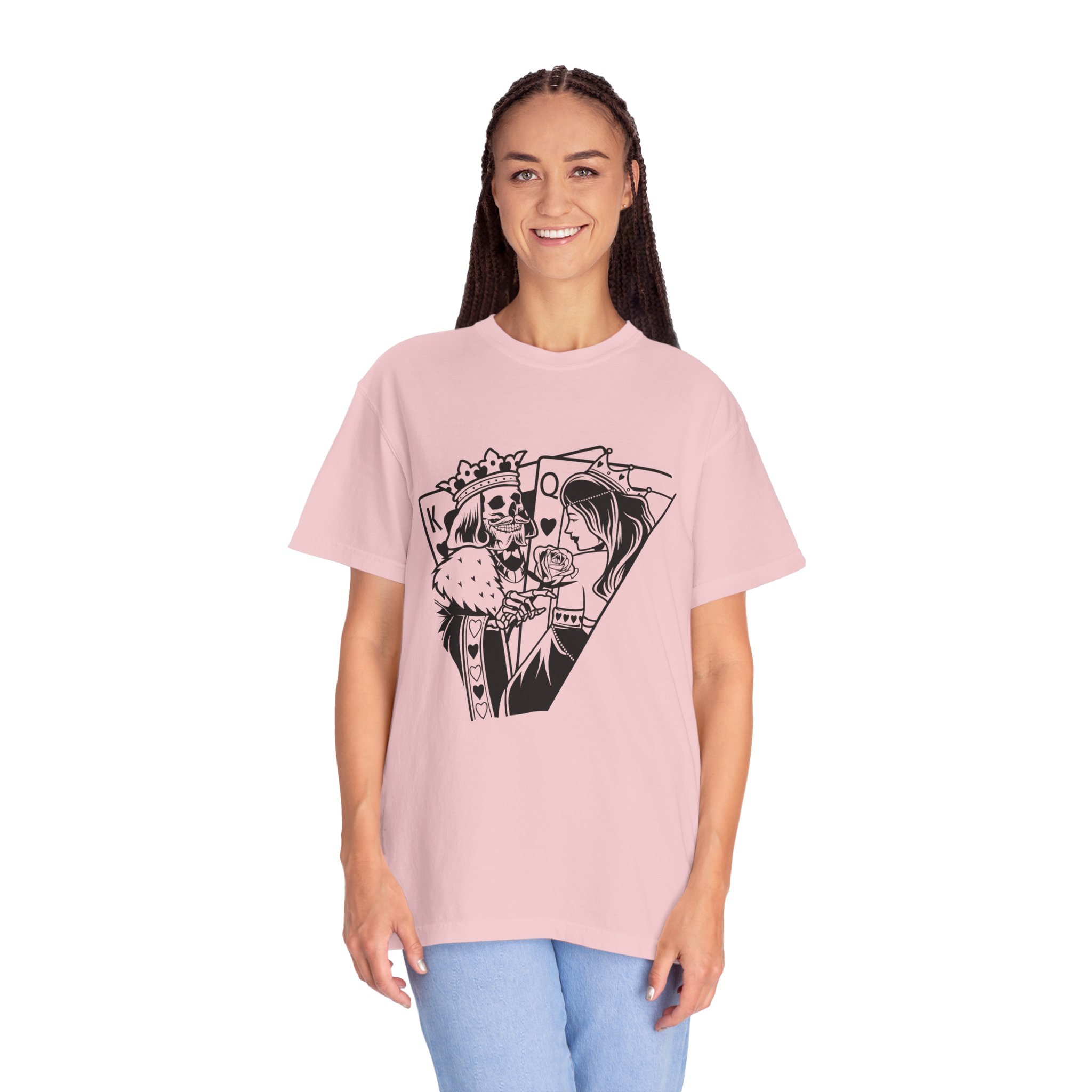 King & Queen Playing Card T-Shirt — Skeletal Romance Graphic Tee - Image 13