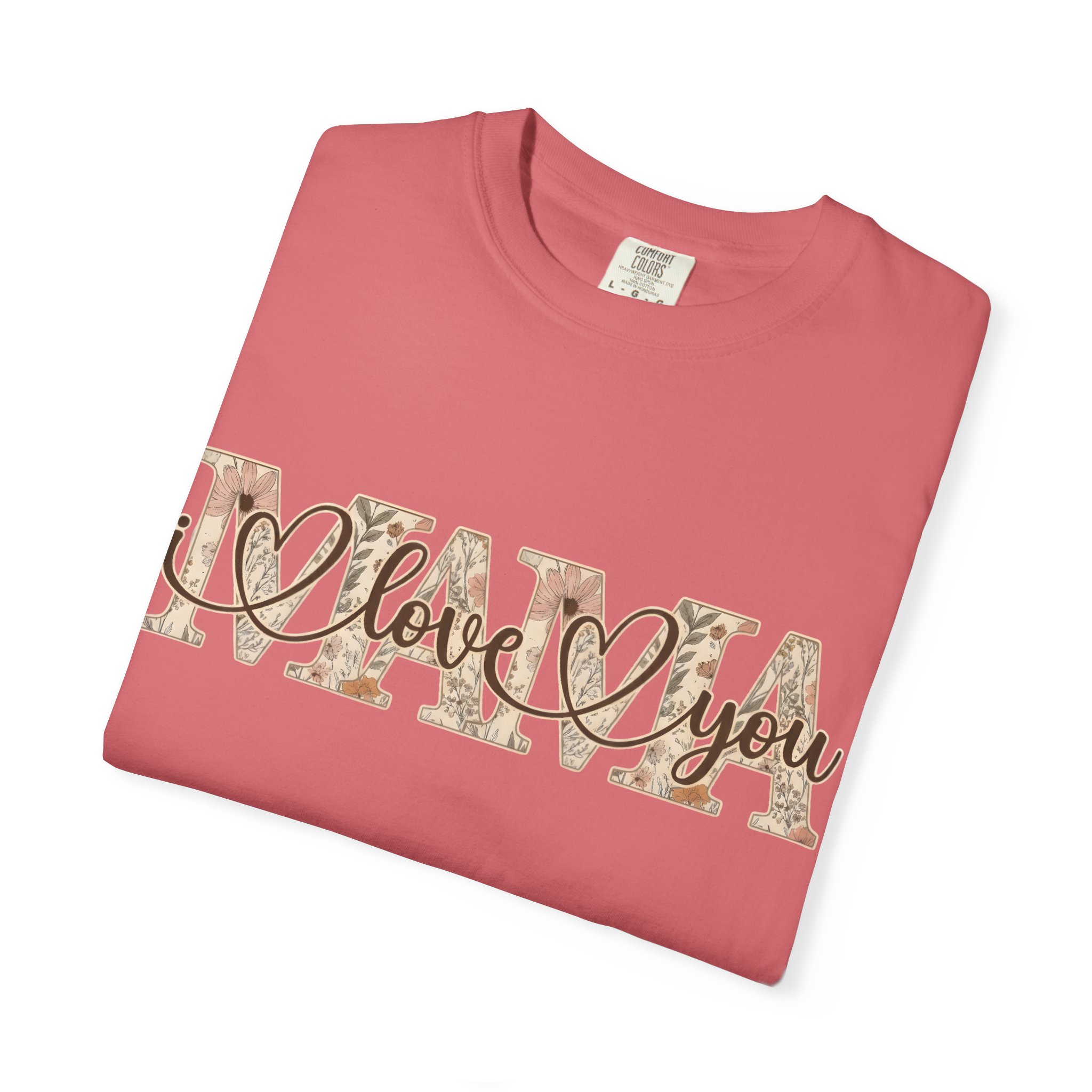 Mama I Love You T-Shirt — Floral Leopard Mom Tee - Image 90