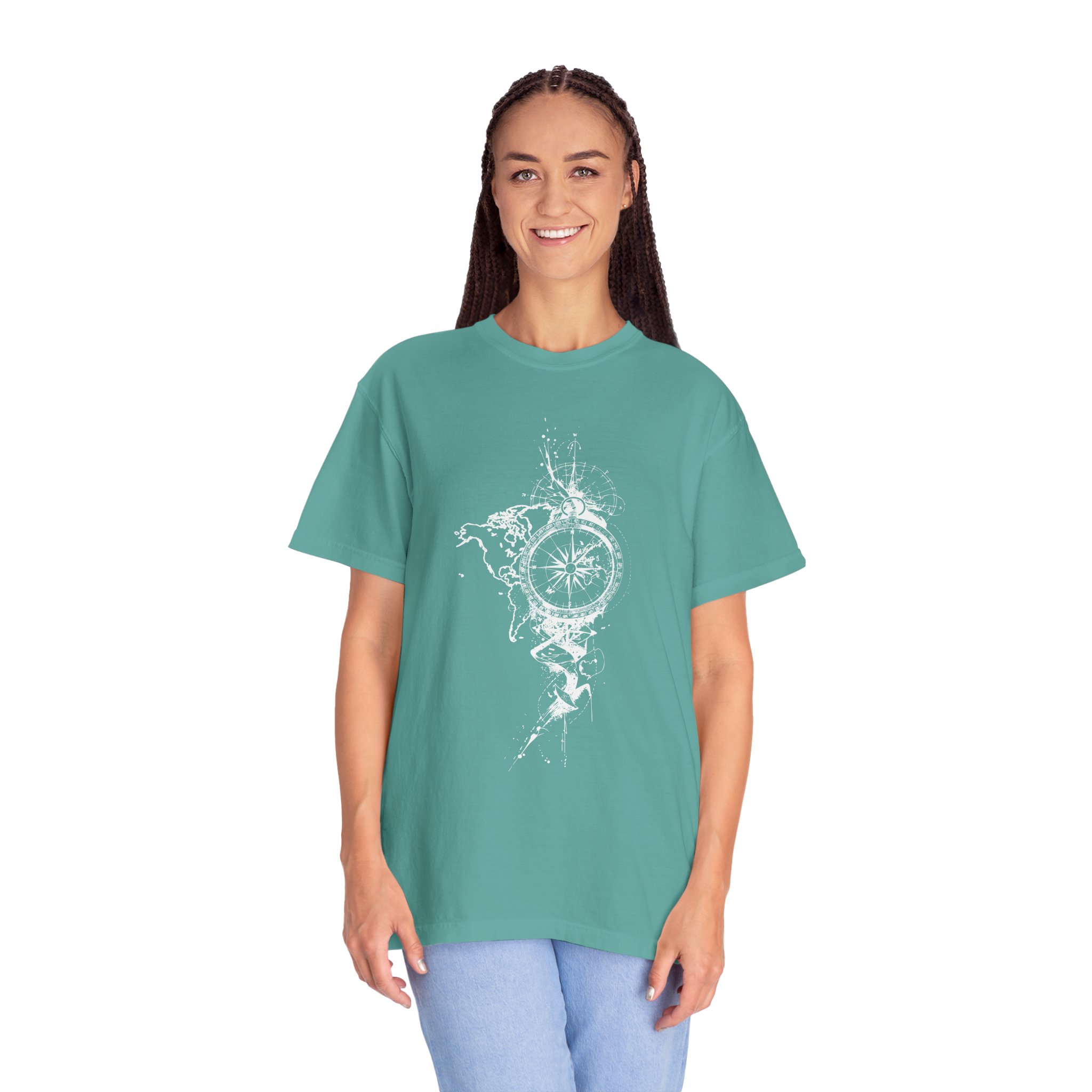 Compass Splash T-Shirt — Adventure Graphic Tee with Water Compass Design - Image 9