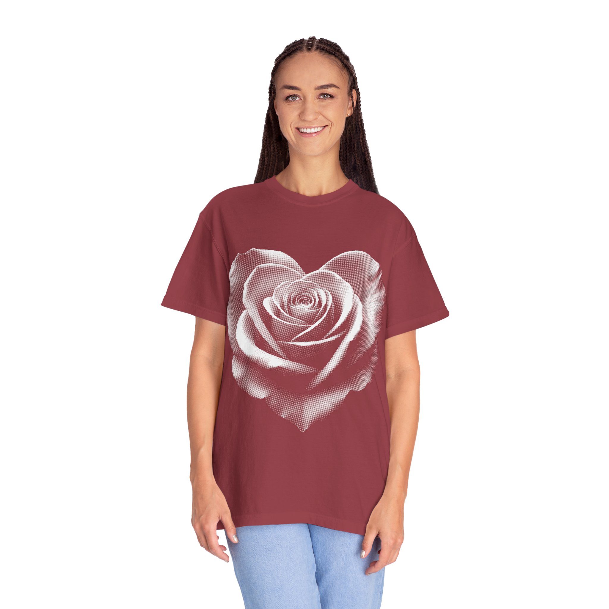 Rose Heart T-Shirt — Vintage White Rose Graphic Tee for Women & Men - Image 18