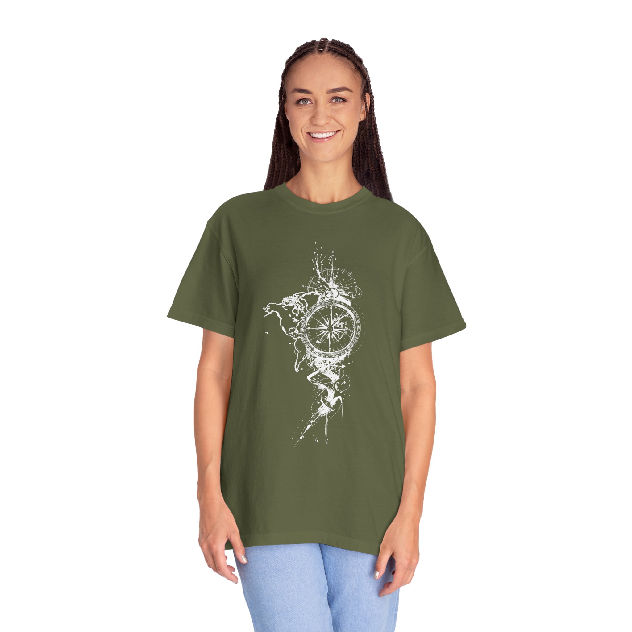 Compass Splash T-Shirt — Adventure Graphic Tee with Water Compass Design - Image 7