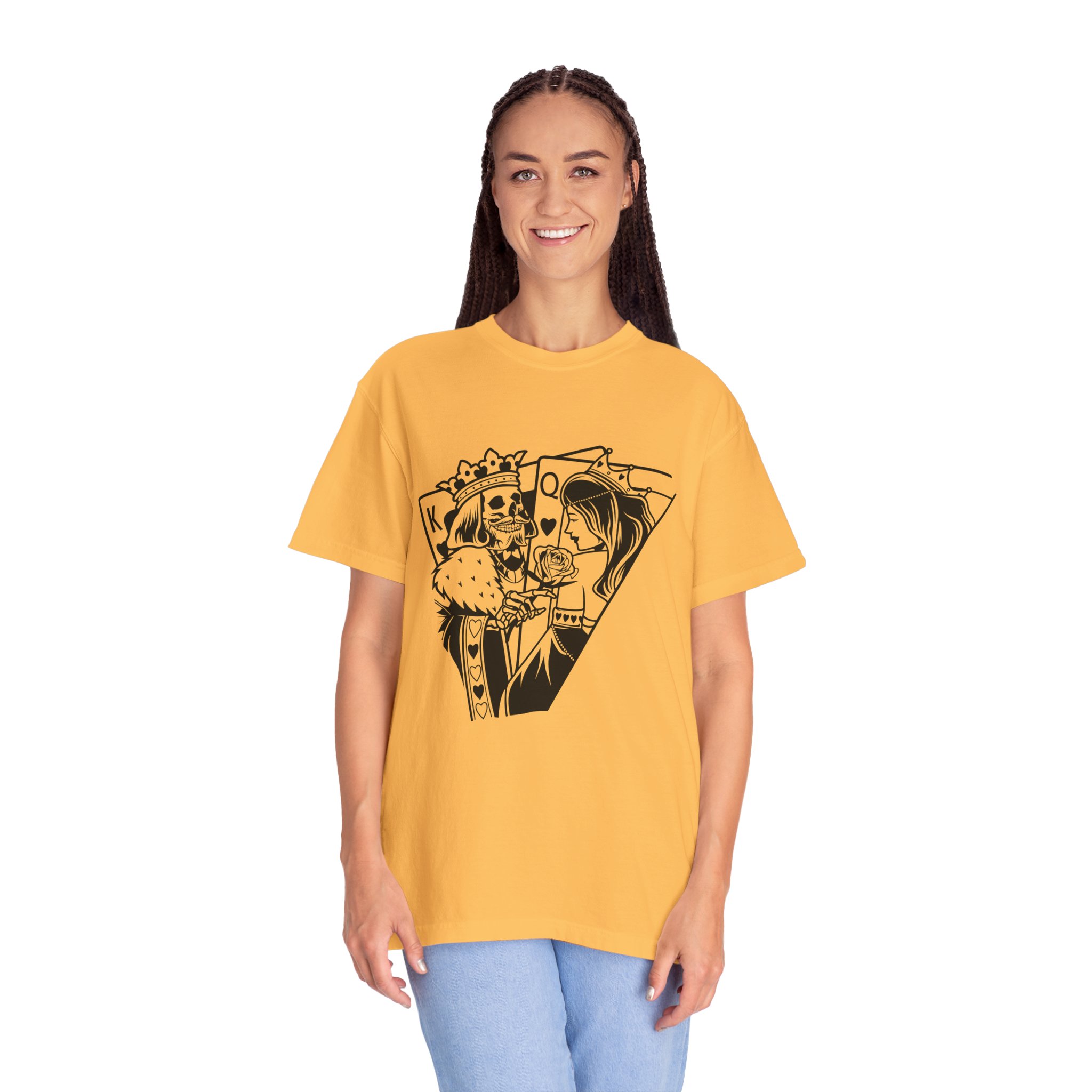 King & Queen Playing Card T-Shirt — Skeletal Romance Graphic Tee - Image 4