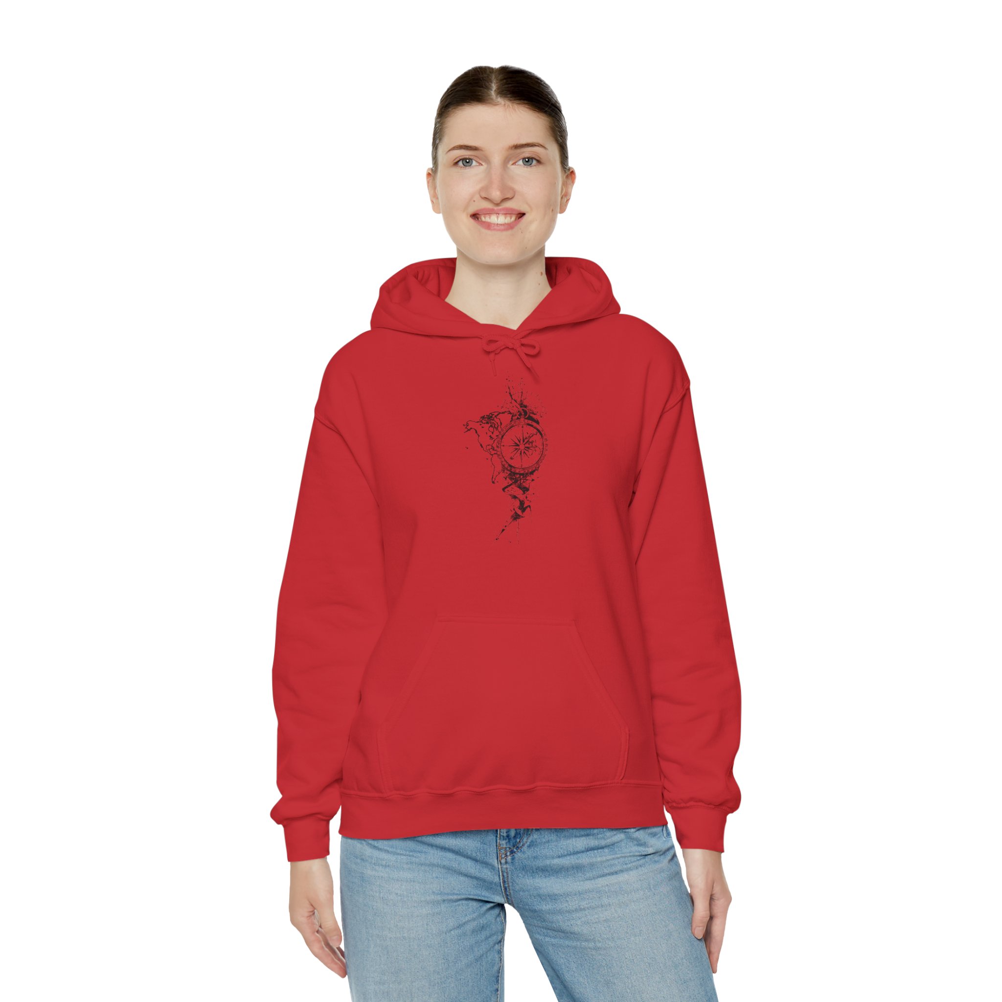 Compass Rose Hoodie — Minimal Nautical Compass Design Sweatshirt - Image 4