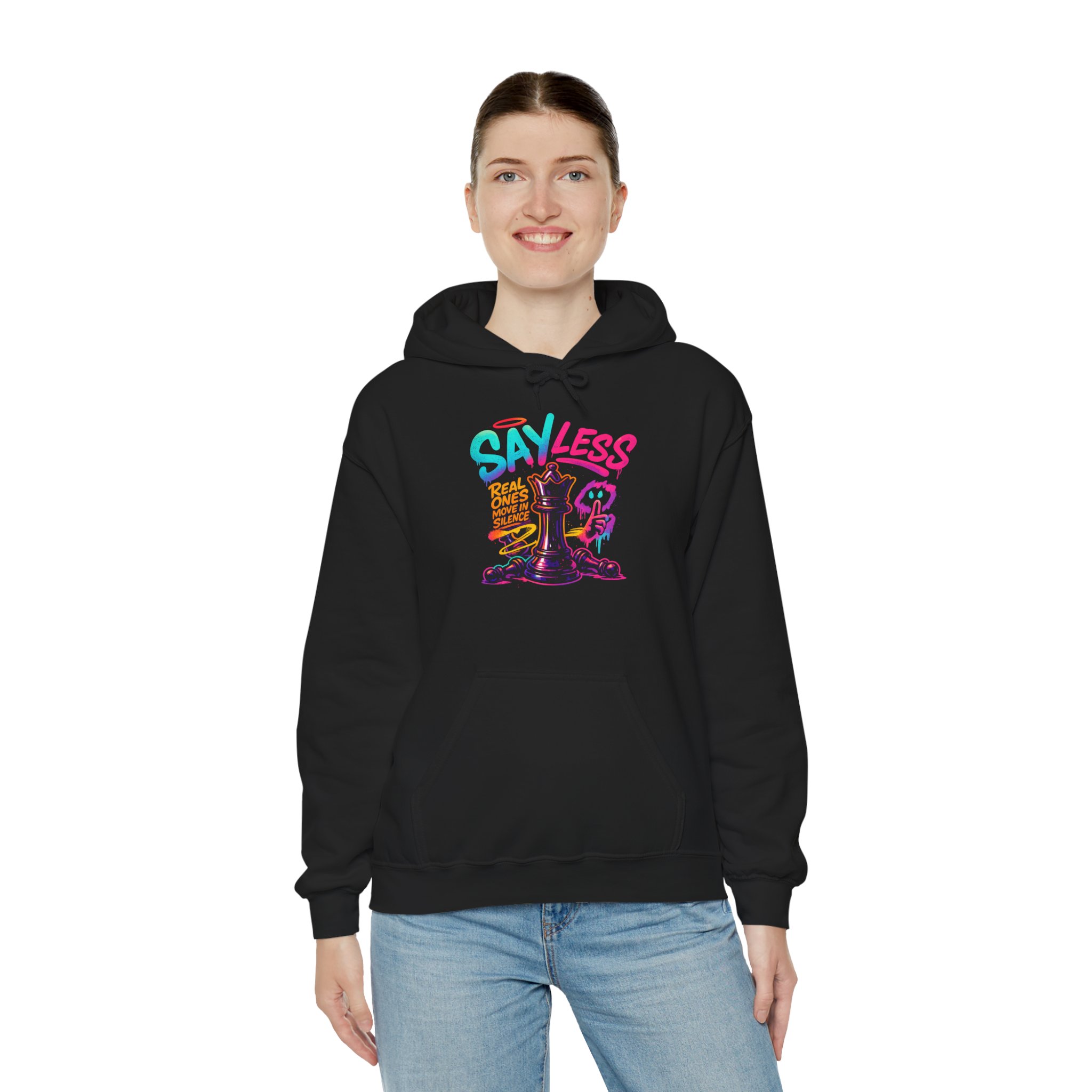 Sayless Chess Hoodie — Playful Chess King Graphic Pullover - Image 3