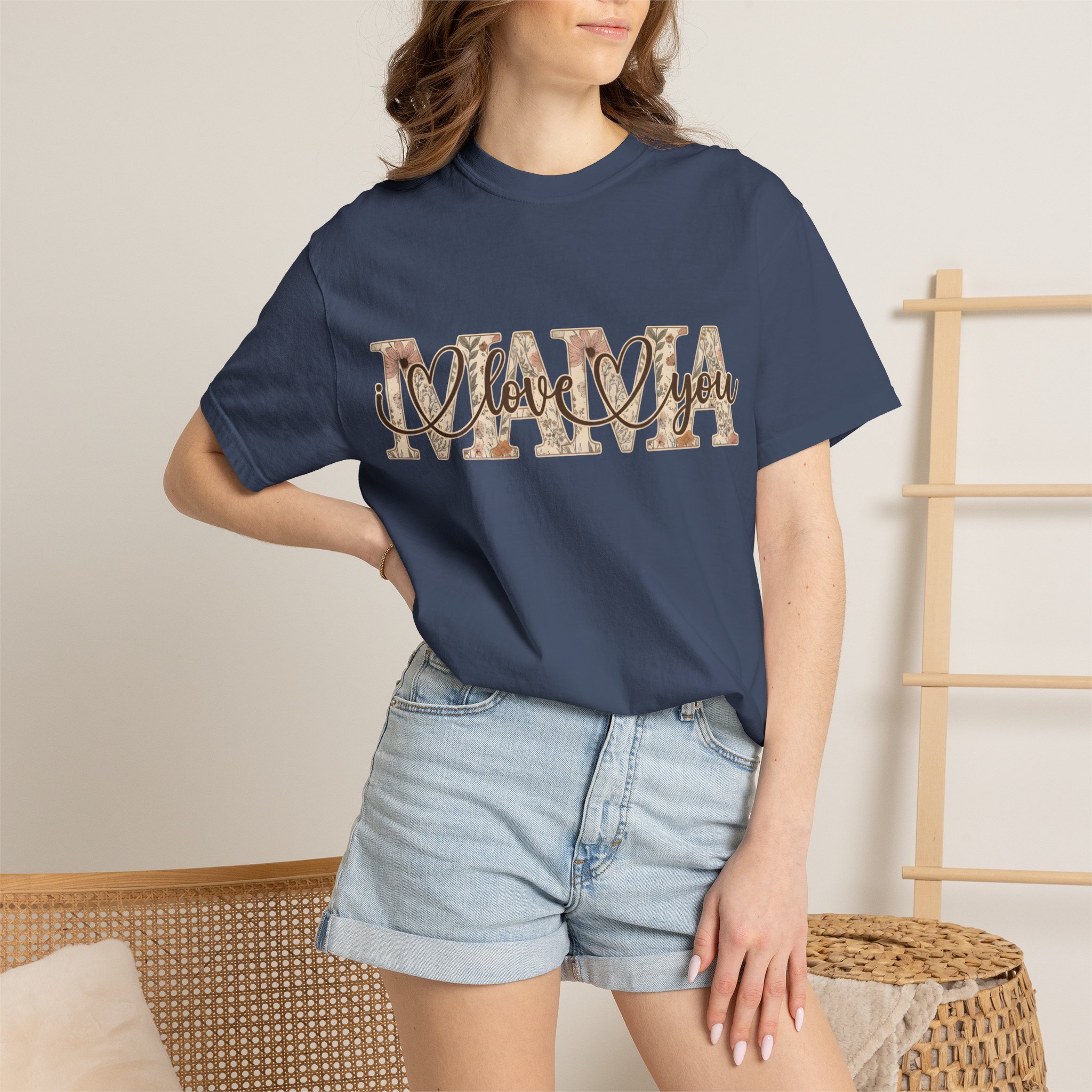 Mama I Love You T-Shirt — Floral Leopard Mom Tee - Image 79