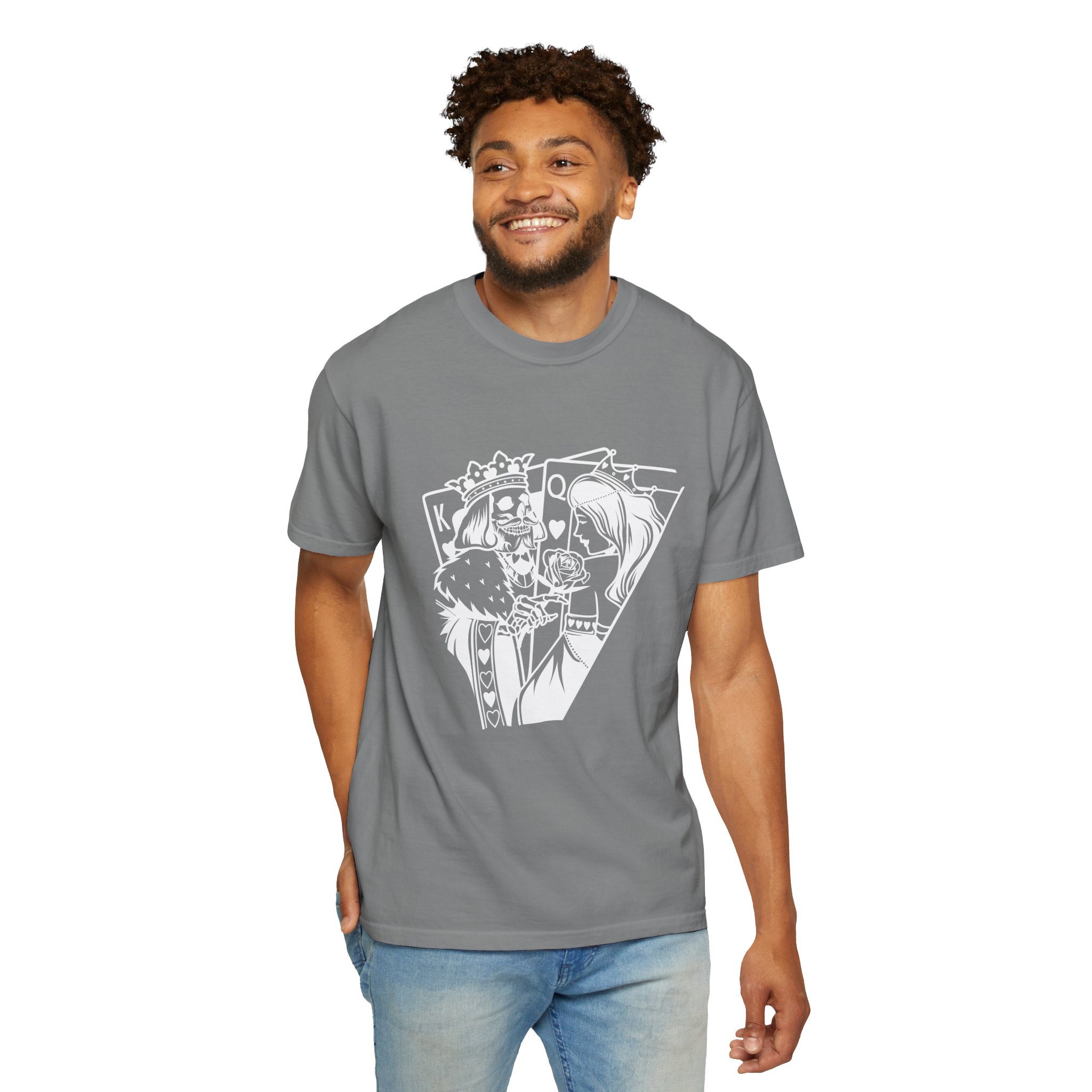 Playing Card King & Queen T-Shirt — Romantic Royalty Graphic Tee - Image 5