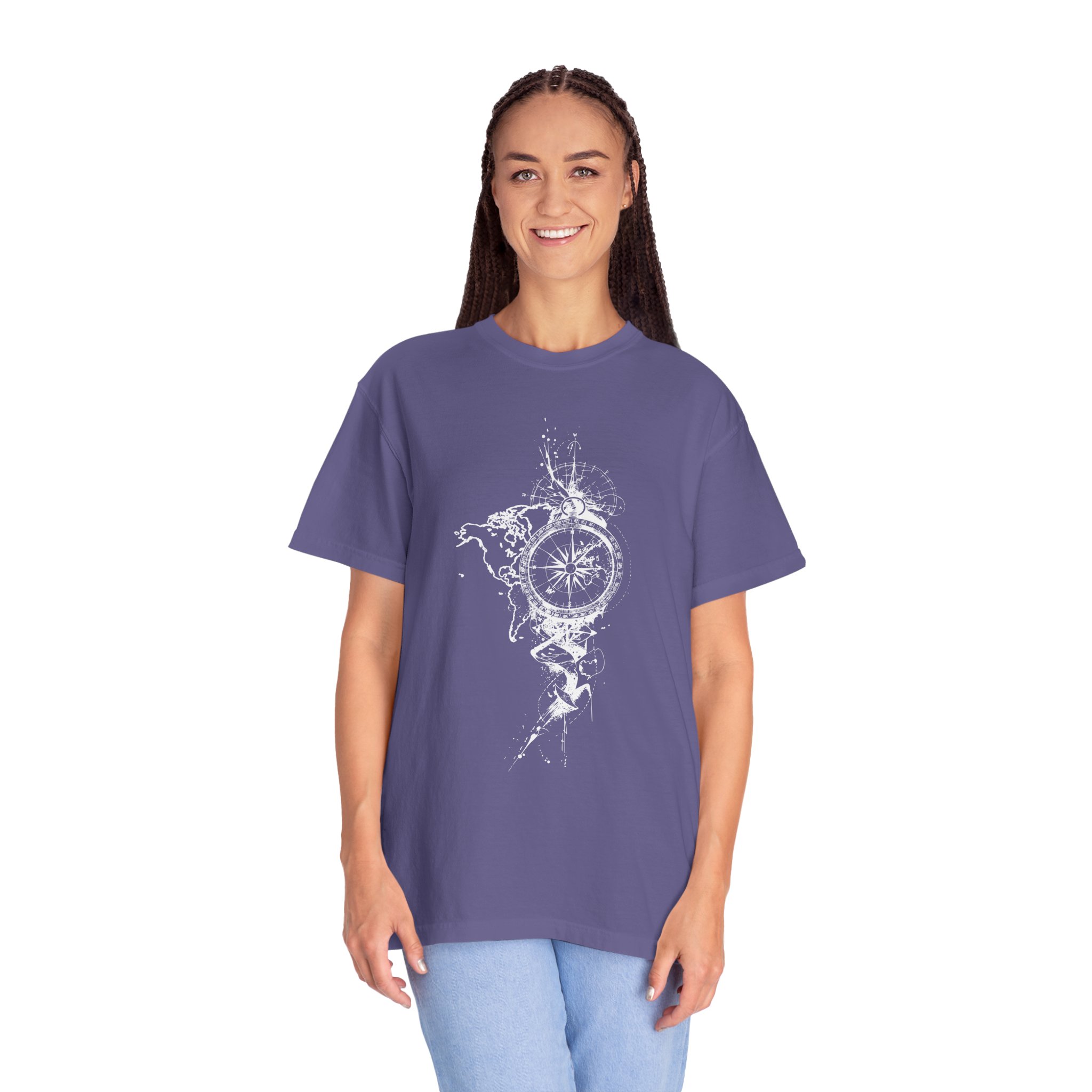 Compass Splash T-Shirt — Adventure Graphic Tee with Water Compass Design - Image 15