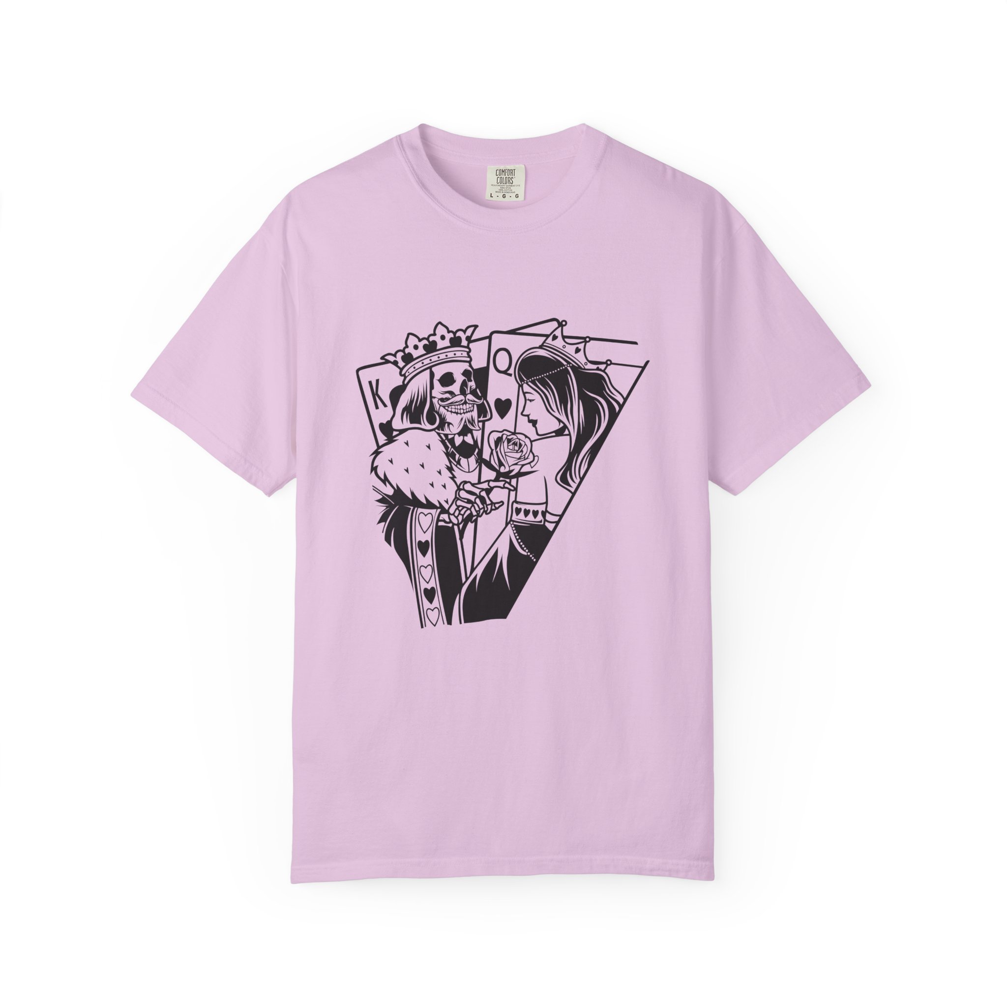 King & Queen Playing Card T-Shirt — Skeletal Romance Graphic Tee - Image 14
