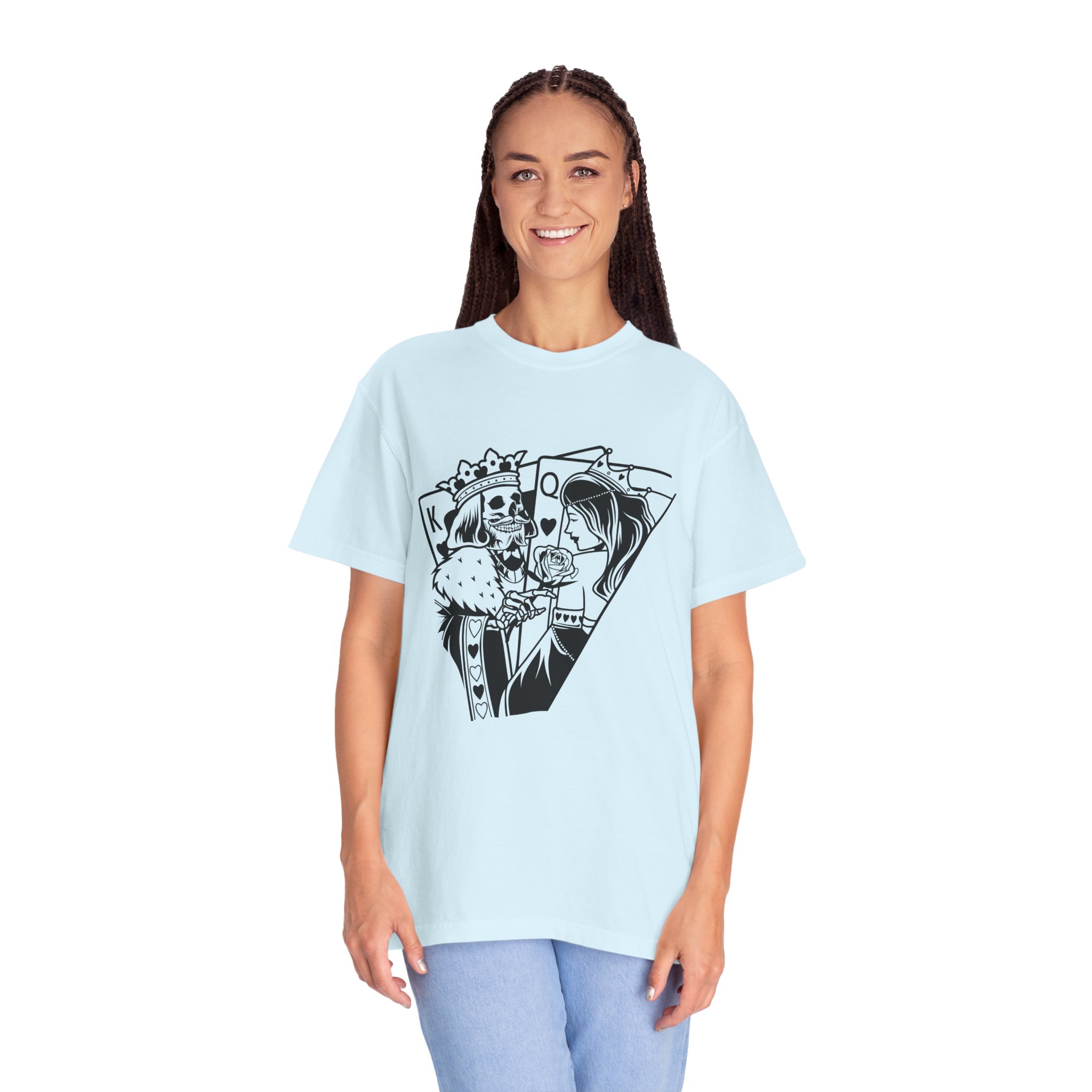 King & Queen Playing Card T-Shirt — Skeletal Romance Graphic Tee - Image 10