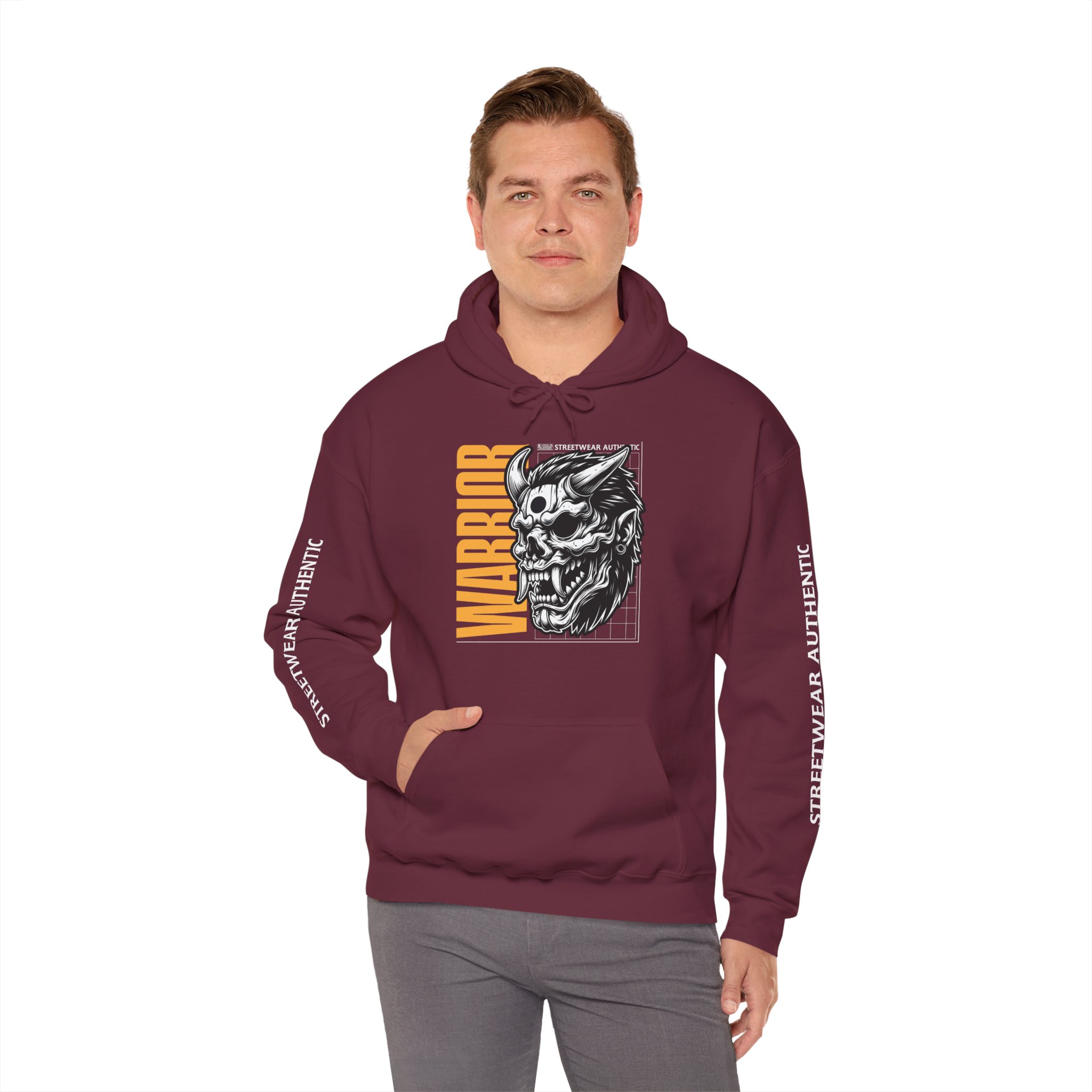 Warrior Demon Skull Hoodie — Bold Graphic Streetwear Pullover - Image 4