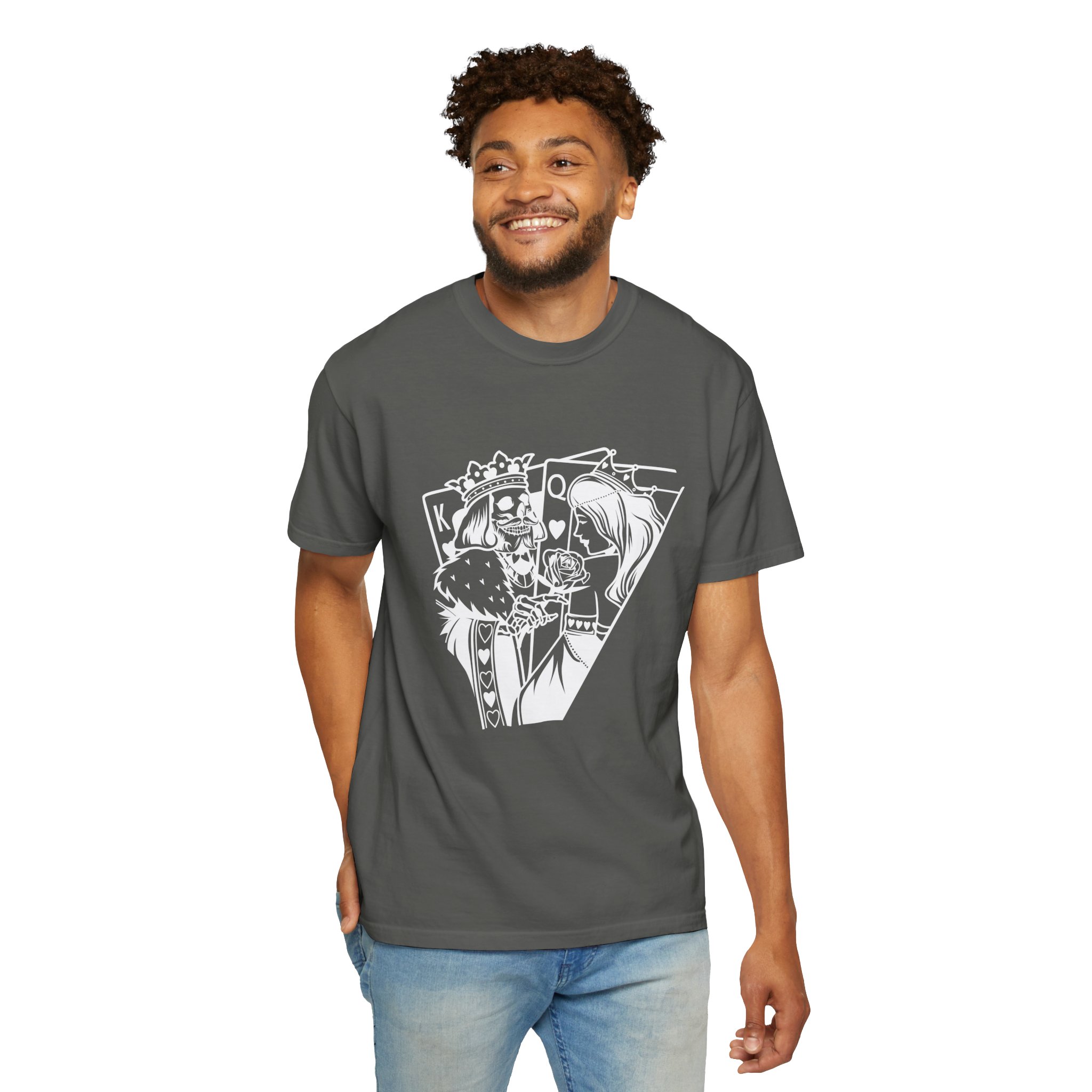 Playing Card King & Queen T-Shirt — Romantic Royalty Graphic Tee - Image 4