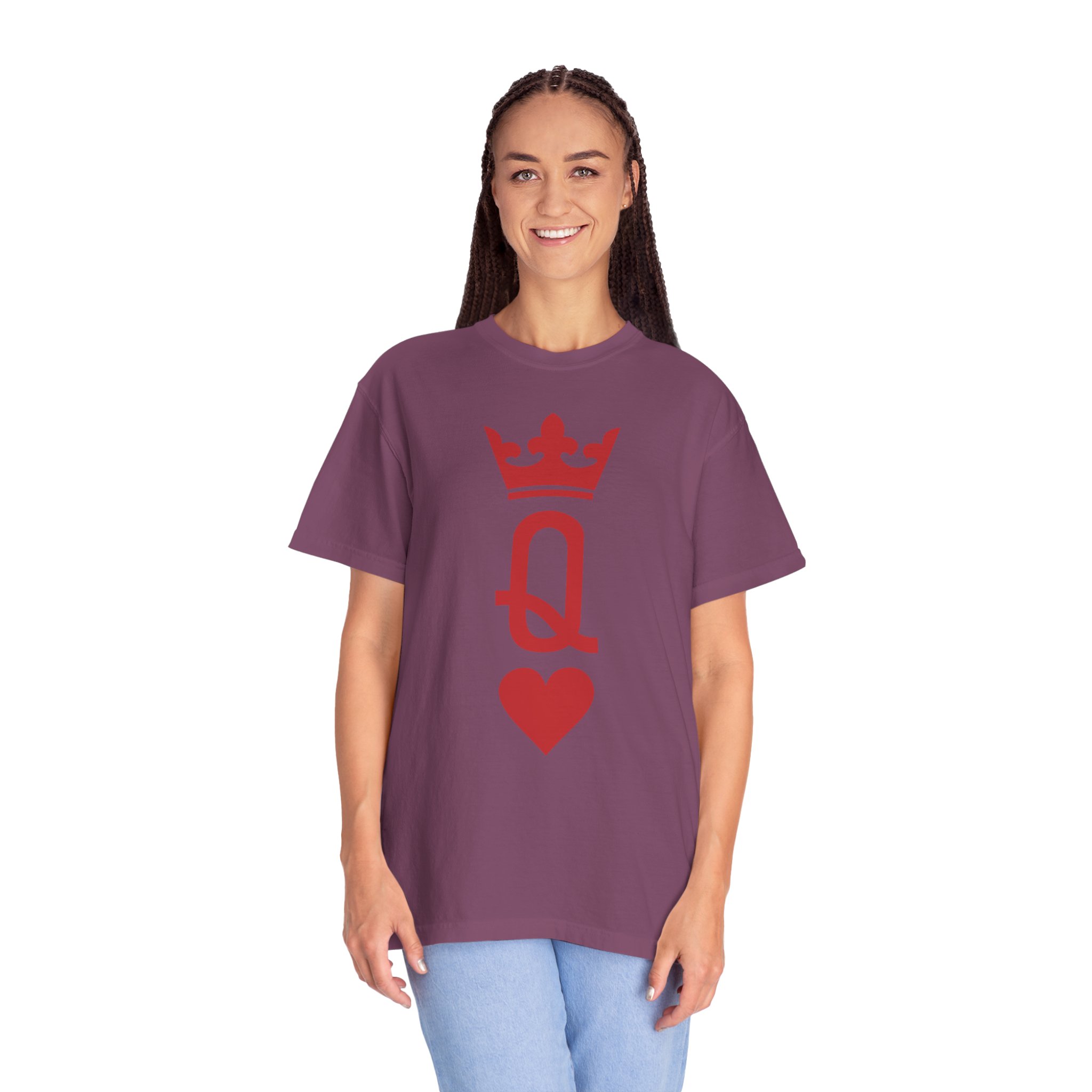 Queen of Hearts T-Shirt — Red Playing Card Q with Crown & Heart - Image 19